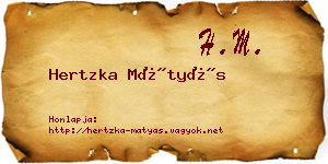 Hertzka Mátyás névjegykártya